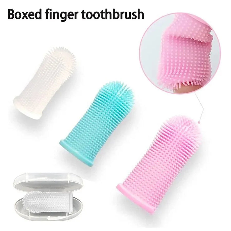 Pet Finger Toothbrush Cleaning Products for Cats and DogsOral Cleaning ToothbrushesSilicone Bristles - My Store