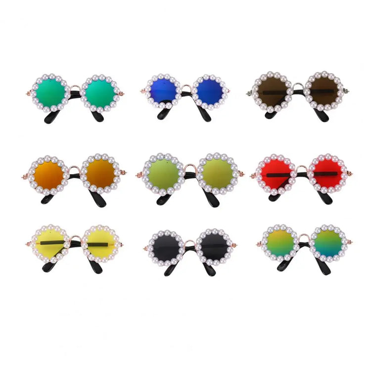 Pet Accessories with Artificial Pearls Pet Glasses Pet Sunglasses with Faux Pearls Decoration for Cats Dogs for Festivals - My Store