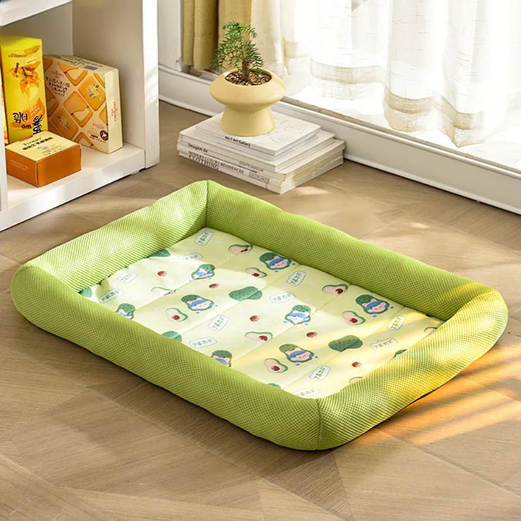 1 PC Summer Pet Cooling Pad Breathable Non-Slip Square Dog Nest for Pet Small Cats Dogs Print Summer Cooling Comfort Pet Bed Pad - My Store