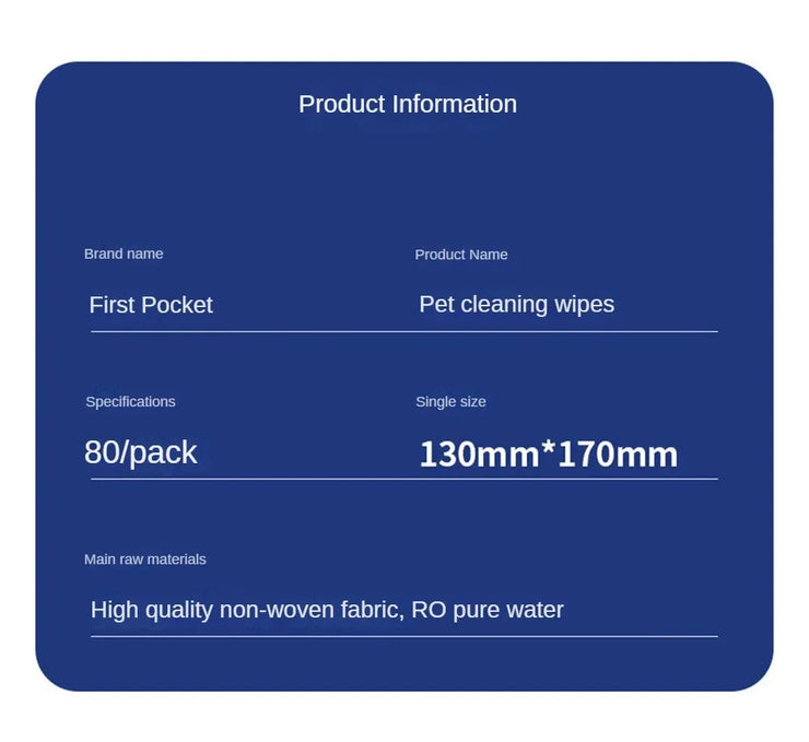 Pet Wipes Ro Pure Water Formula Pet Care Pet Health Care and Cleaning Pet Specific Cleaning Deodorizing Wet Tissue No Wash - My Store