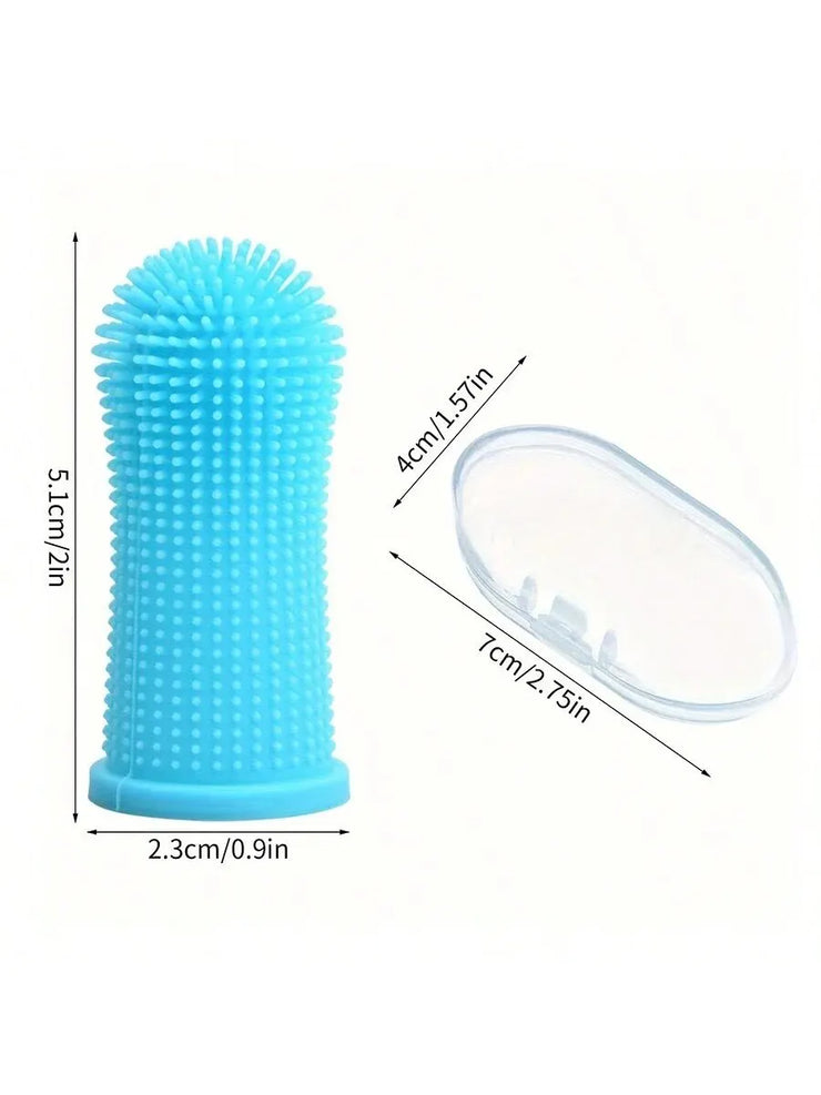 Pet Finger Toothbrush Cleaning Products for Cats and DogsOral Cleaning ToothbrushesSilicone Bristles - My Store