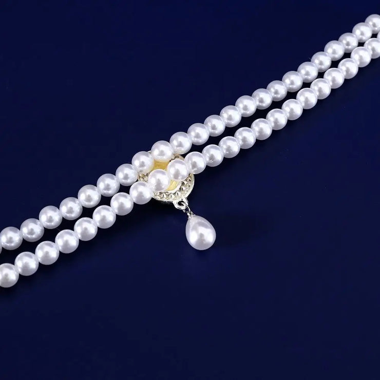 Pet Accessories Double Layer Pearl Pet Necklace Sweet Flower Pendant Cat Neck Chain Adjustable Pet Pearl Collar For Cats Puppy - My Store