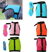Pet Accessories Rabbit Harnesses Vest Leashes Set Soft Mesh Harness with Leash Small Animal Guinea Pig Hamsters Bunny Accessorie - My Store